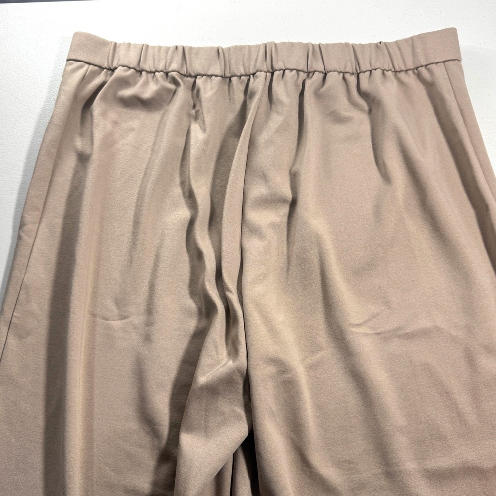 Eileen Fisher Tan Wide Leg Ponte Jersey Trousers Pants XL Elastic‎ Back USA Made - Picture 5 of 7